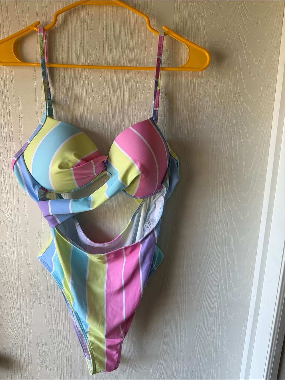 Multi-Color Striped One-Piece Swimsuit/ NEVER WORN